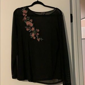 Sheer black long sleeved shirt